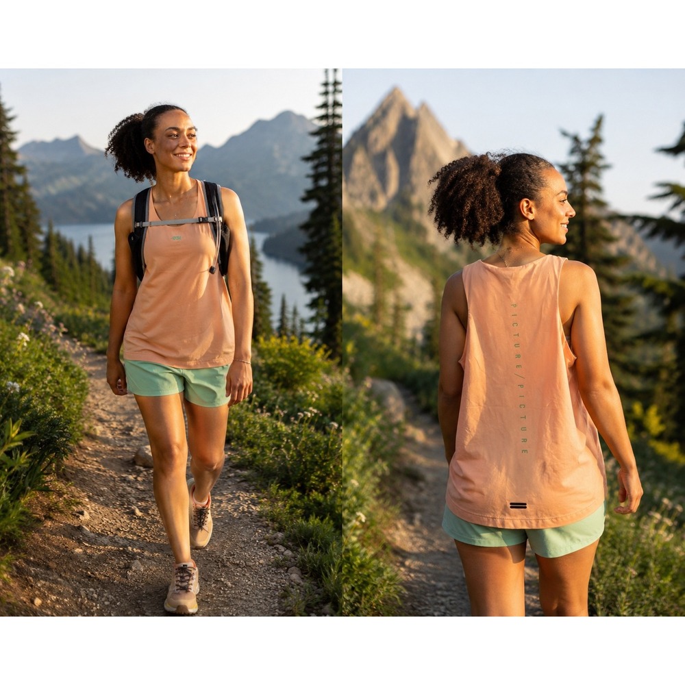 Picture Organic Clothing‎ Ice Flow Tech Peach Nougat Tank Top Size S Athleisure